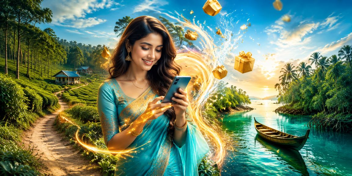 সুন্দরবনের চা বাগানে মোবাইল পেমেন্ট করছেন একজন বাংলাদেশি cp12 ব্যবহারকারী